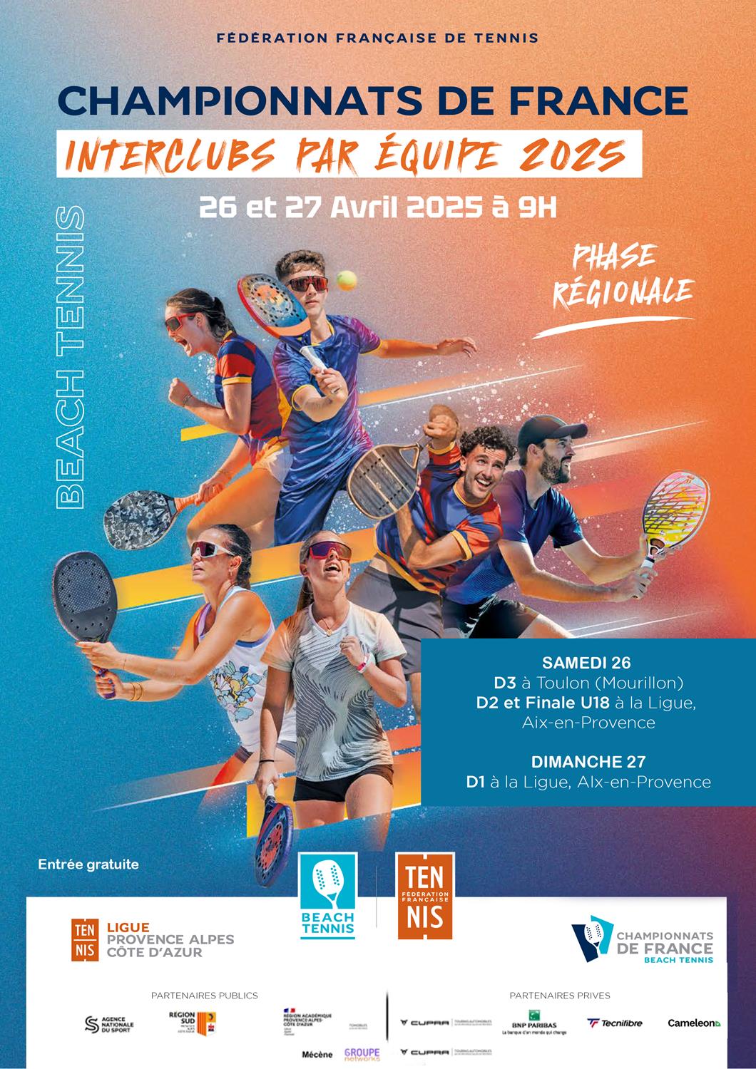 Championnats de France interclubs par equipe Beach Tennis 